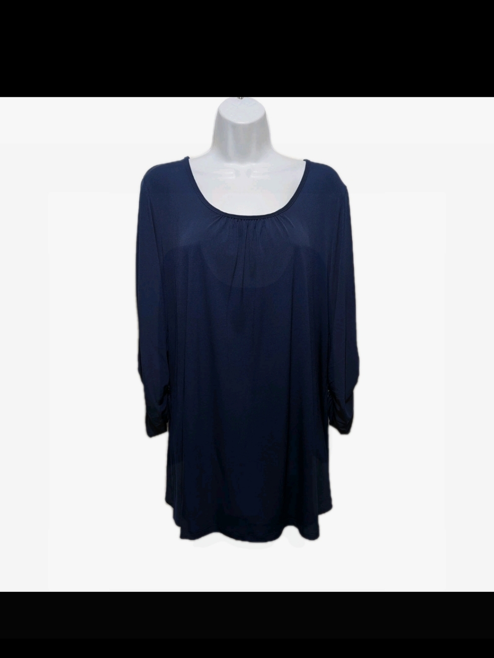 Susan Graver Liquid Knit Tunic Top L Mature Minimalist #2010